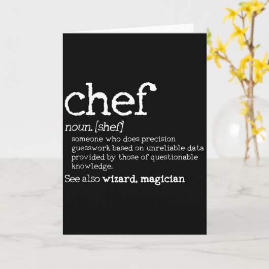 Chef Definition - Funny Dictionary Cooking Gift Ta Karte (Gelbe Blume)