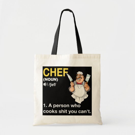 Chef Definition Lustig Kochen Kochgeschenk Tragetasche (Vorne)