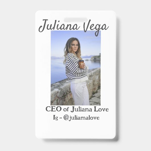 Chef der Geschäftsführerin, Chefin Instagram Handl Ausweis (Vorderseite)