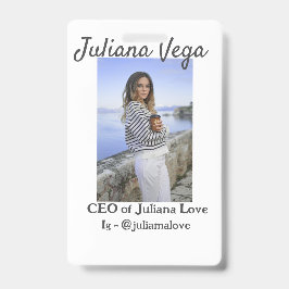 Chef der Geschäftsführerin, Chefin Instagram Handl Ausweis