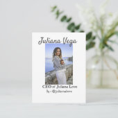 Chef der Geschäftsführerin, Chefin Instagram Handl Postkarte (Stehend Vorderseite)