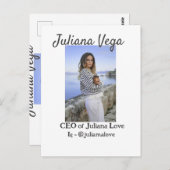 Chef der Geschäftsführerin, Chefin Instagram Handl Postkarte (Vorne/Hinten)