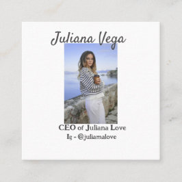 Chef der Geschäftsführerin, Chefin Instagram Handl Quadratische Visitenkarte