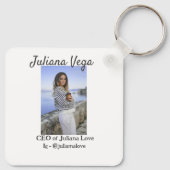 Chef der Geschäftsführerin, Chefin Instagram Handl Schlüsselanhänger (Rückseite)