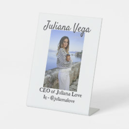 Chef der Geschäftsführerin, Chefin Instagram Handl Sockelschild