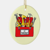 Chef der Nr.-eine mit Werkzeugkasten Keramik Ornament (Rechts)