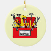 Chef der Nr.-eine mit Werkzeugkasten Keramik Ornament (Hinten)