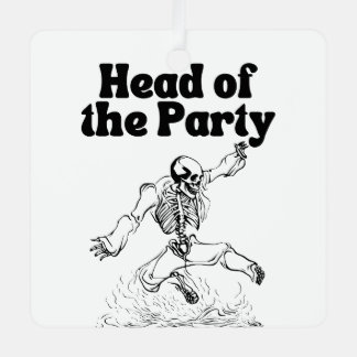 Chef der Party tanzendes Skelett lustiges Hallowee Ornament Aus Metall