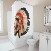 Chef des amerikanischen Ureinwohners (indischer Ch Duschvorhang (Beispiel)