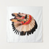 Chef des amerikanischen Ureinwohners (indischer Ch Wandteppich (Vorderseite (Horizontal))