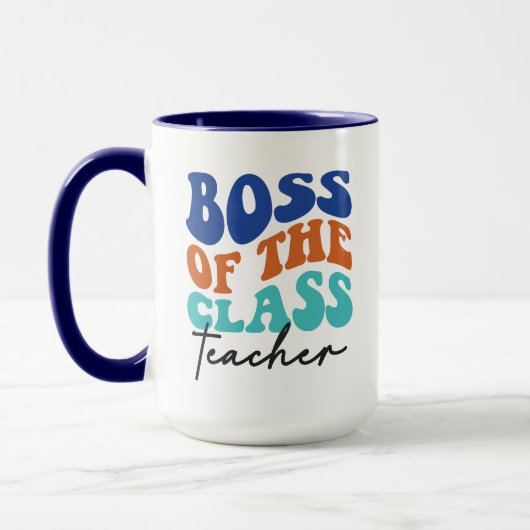 Chef des Klassenlehrers Wordart Tasse (Links)