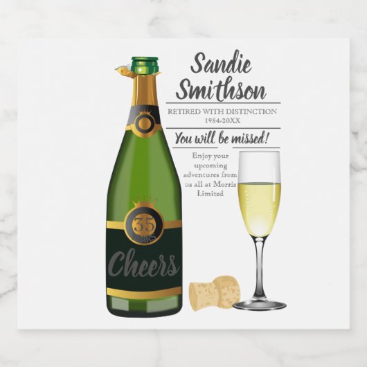 Chef des Spendenkonzerns Sparkling Schaumweinetikett (Einzelnes Label)