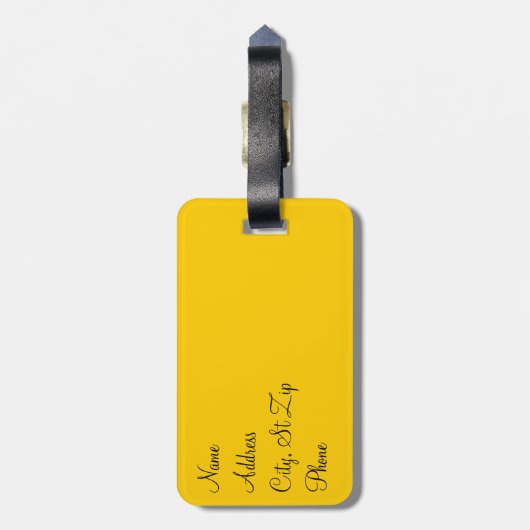 Chef Diva Yellow Cheerleader Gepäckanhänger (Rückseite vertikal)