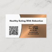 Chef Faux Copper Professional Photo QR Code  Visitenkarte (Rückseite)