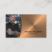 Chef Faux Copper Professional Photo QR Code  Visitenkarte (Vorderseite)