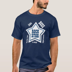 CHEF Felsen-Stern-Name-Gefühl E05 MARINE-BLAU T-Shirt