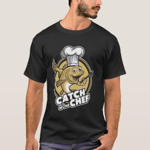 Chef Fisch Fang Kochen Küche Humor Lustig Retro T-Shirt