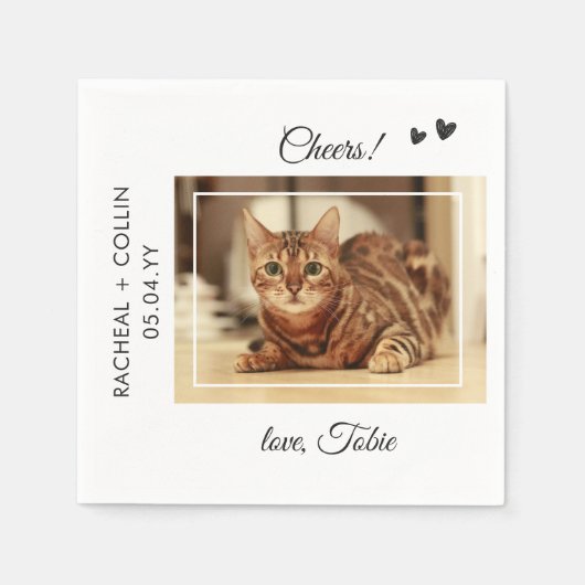 Chef Foto Vorlage Katze Dog Cocktail Pet Serviette (Vorderseite)