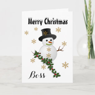 Chef - frohe Weihnachten - Schneemann/Stechpalme