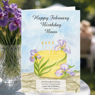 Chef Glücklicher Februar Iris Geburtstagskuchen Karte