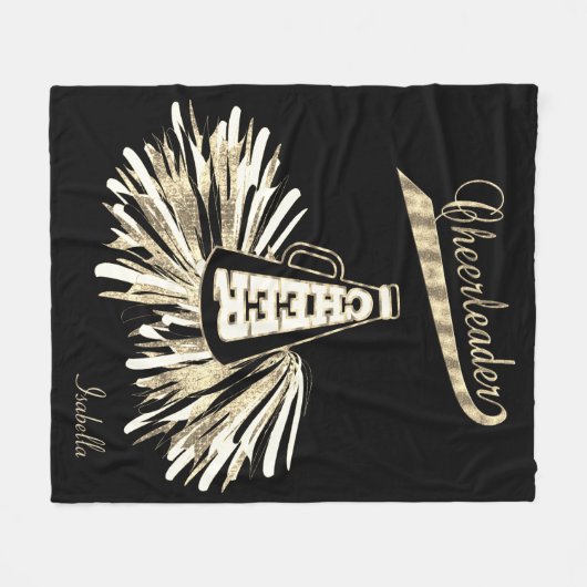 Chef 📣 💖 - Gold Glitzer und Black Fleecedecke (Vorderseite (Horizontal))