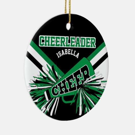 Chef 📣 - Grün, Schwarz und Weiß 2 Keramik Ornament (Rechts)