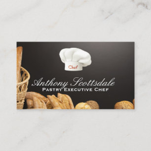 Chef Hat   Baked Broad Background Business Card Visitenkarte