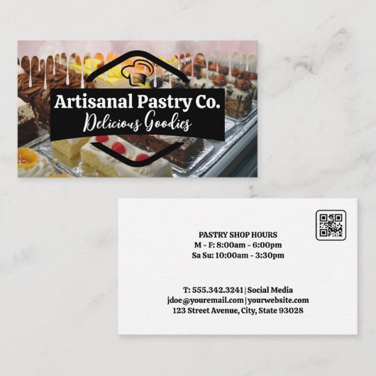 Chef Hat | Bakery | Pastries Visitenkarte (Vorne/Hinten)