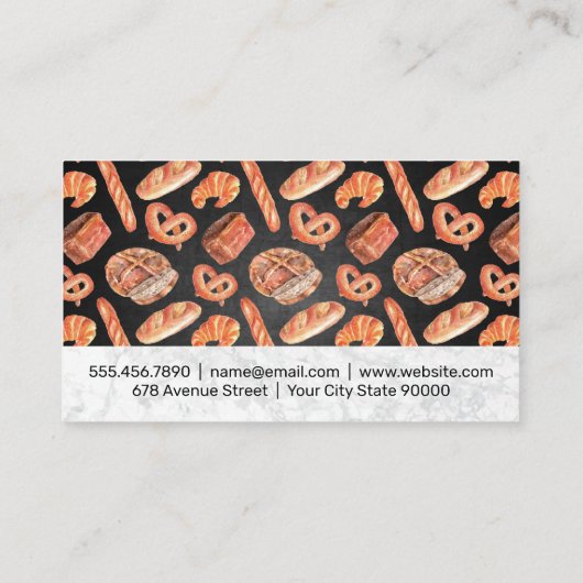 Chef Hat | Brezel und Brot | Bäckerei Visitenkarte (Rückseite)