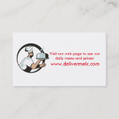 Chef hat dome platter catering food delivery visitenkarte (Rückseite)