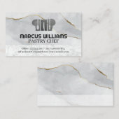 Chef Hat | Geschirr | MarmorVisitenkarte Visitenkarte (Vorne/Hinten)