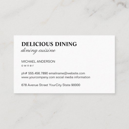 Chef Hat | Küchengeräte Visitenkarte (Rückseite)