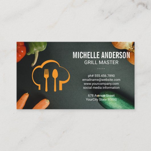 Chef Hat | Logo "Spoon and Fork" Visitenkarte (Vorderseite)