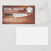 Chef Hat | Messer | Holz Visitenkarte (Vorne/Hinten)