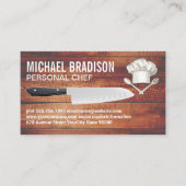 Chef Hat | Messer | Holz Visitenkarte (Vorderseite)