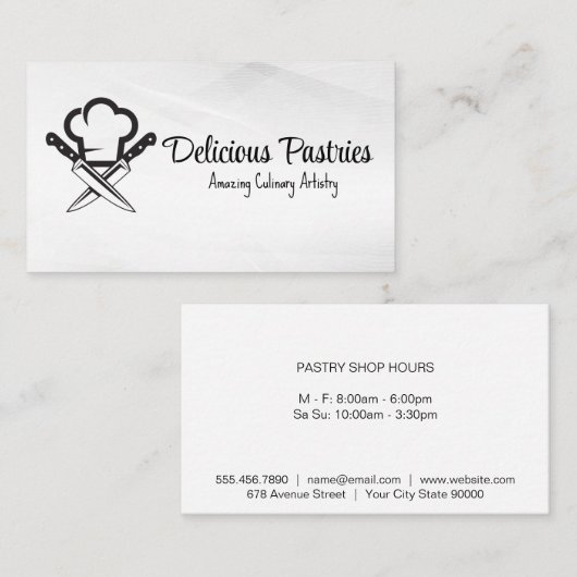 Chef Hat | Messer | Kulinarisch Visitenkarte (Vorne/Hinten)