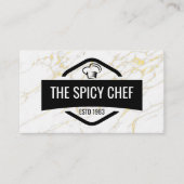 Chef Hat | Restaurant-Logo | Marmorgold Visitenkarte (Vorderseite)