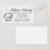 Chef Hat | Silberware | Marmorboden Visitenkarte (Vorne/Hinten)