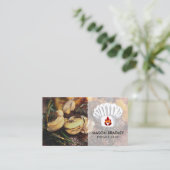 Chef Hat | Steak Mushrooms Visitenkarte (Stehend Vorderseite)