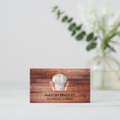 Chef Hat | Wooden Boards Business Card Visitenkarte (Stehend Vorderseite)