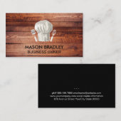 Chef Hat | Wooden Boards Business Card Visitenkarte (Vorne/Hinten)