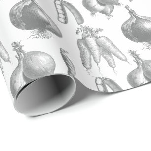 Chef-Hausbäckerei-Koch Vintage-Gemüse Geschenkpapier