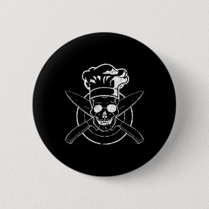 Chef-Hemd Totenkopf Kochmütze Kochen Bbq Grillen T Button