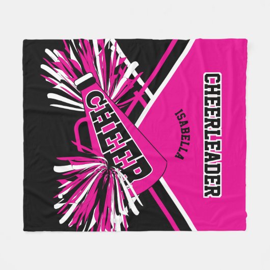 Chef 📣 - Hot Pink, White & Black Fleecedecke (Vorderseite (Horizontal))