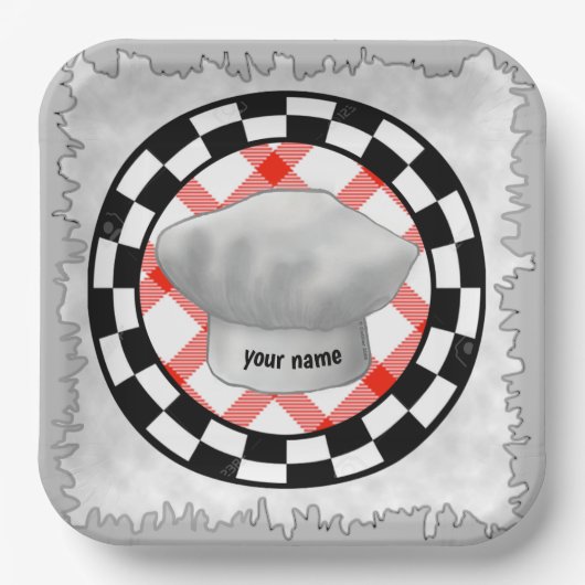 Chef Hut Papierplatten Pappteller (Vorderseite)