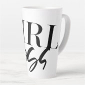 Chef im Ring | Moderner schwarzer Text | Milchtasse (Rechte Ecke)