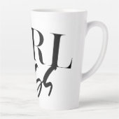 Chef im Ring | Moderner schwarzer Text | Milchtasse (Rechts)