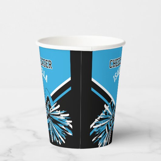 Chef in Blau, Schwarz und Weiß Pappbecher (Rechts)