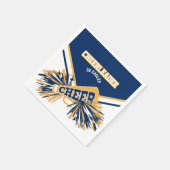 Chef in Gold, Weiß und Blau Serviette (Ecke)