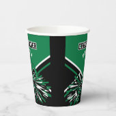 Chef in Grün, Schwarz und Weiß Pappbecher (Links)